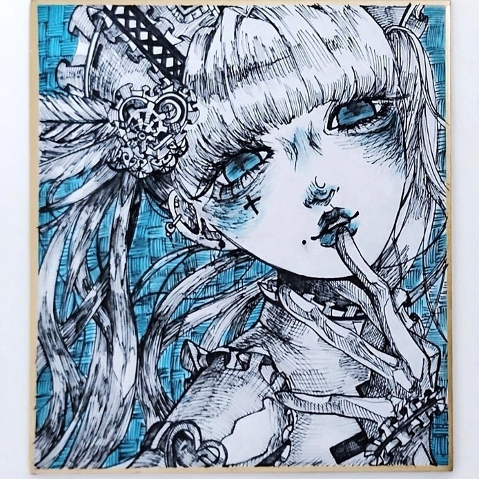 アナログ色紙原画(120mm×135mm)