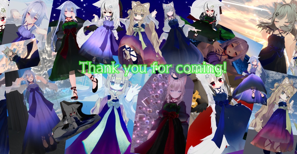 【4アバター対応】夜空ナイトワンピ【VRC向け3D衣装】