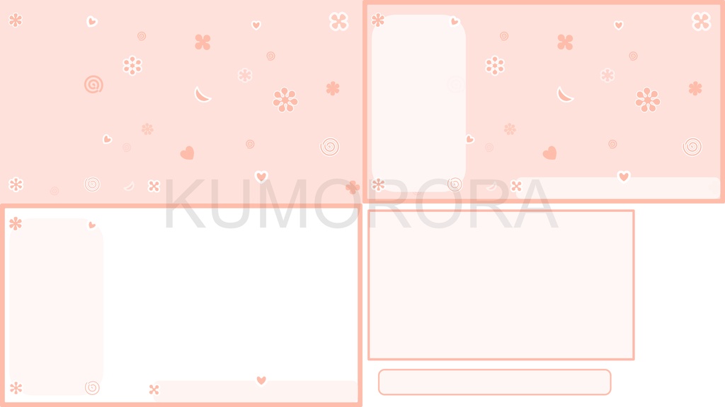 [VTuber / Streamer Overlay Pack] by KumoRora - Cozy Stream Background & Modular Assets (4 Colors / Full HD)