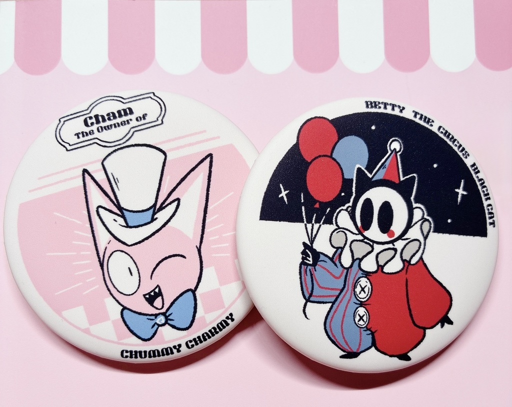 レトロ風缶バッジ