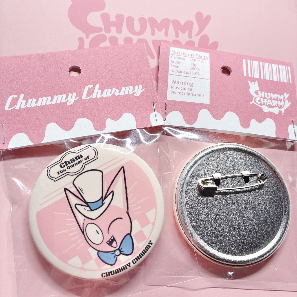 レトロ風缶バッジ