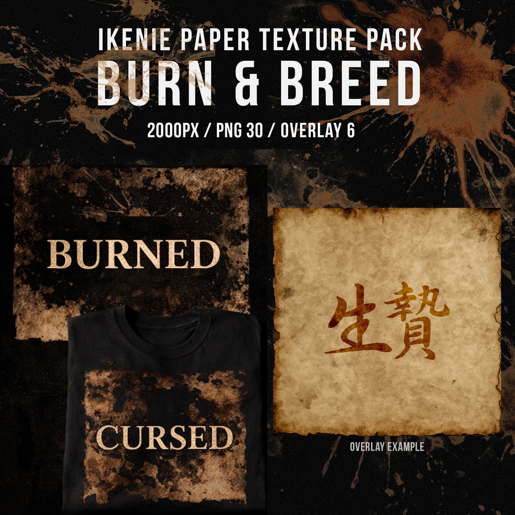 IKENIE PAPER TEXTURE PACK – BURN & BLEED