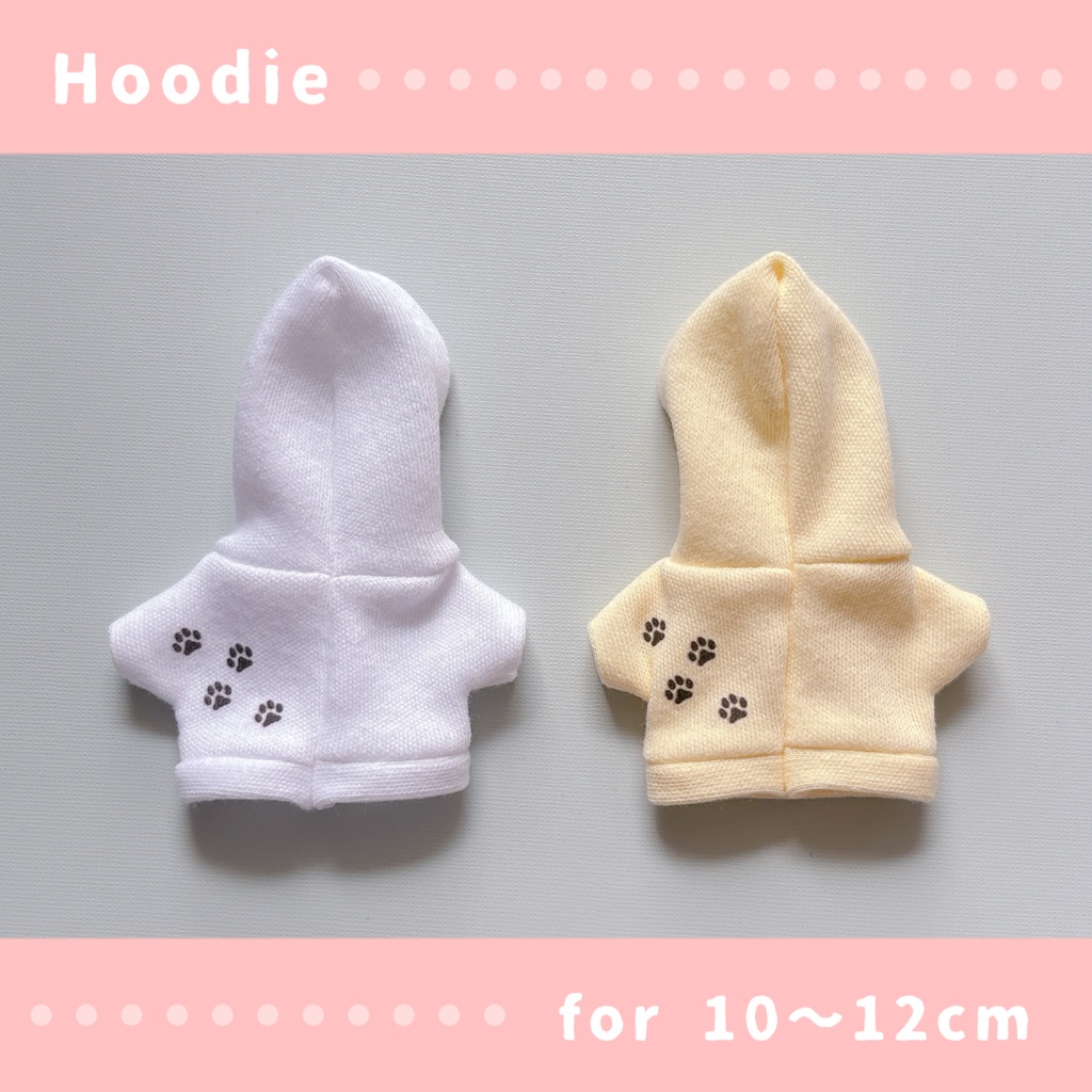 肉球パーカー(10〜12cmぬいぐるみサイズ)