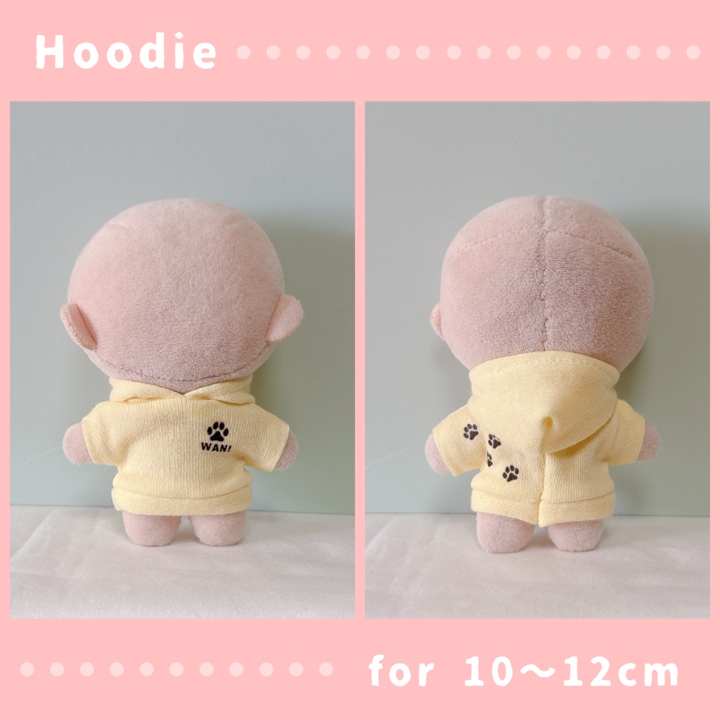 肉球パーカー(10〜12cmぬいぐるみサイズ)