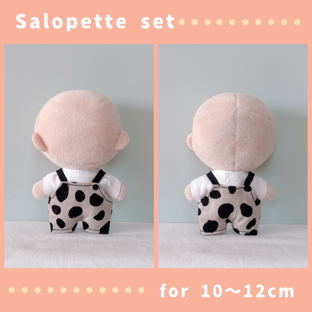 ダルメシアンサロペットセット(10〜12cmぬいぐるみサイズ)