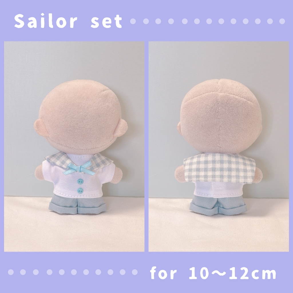 セーラー服上下セット(10〜12cmぬいぐるみサイズ)