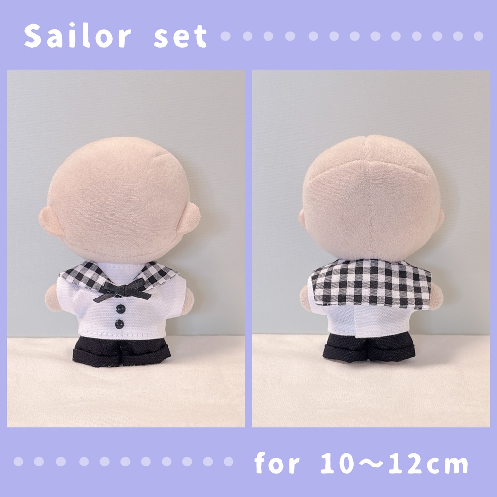 セーラー服上下セット(10〜12cmぬいぐるみサイズ)
