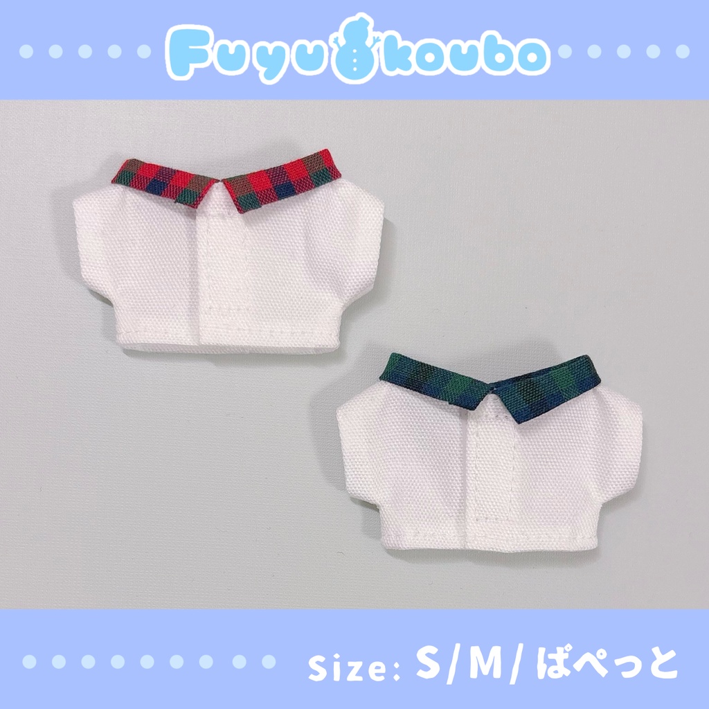 チェックの襟シャツ(S/M/ぱぺっとサイズ)