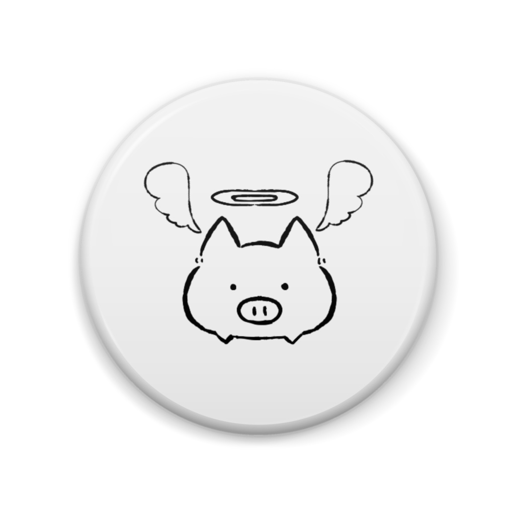ブタさん缶バッジ（天使）