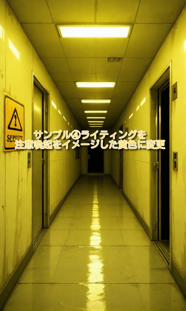 背景画像素材「不穏な直線廊下」 リアル調