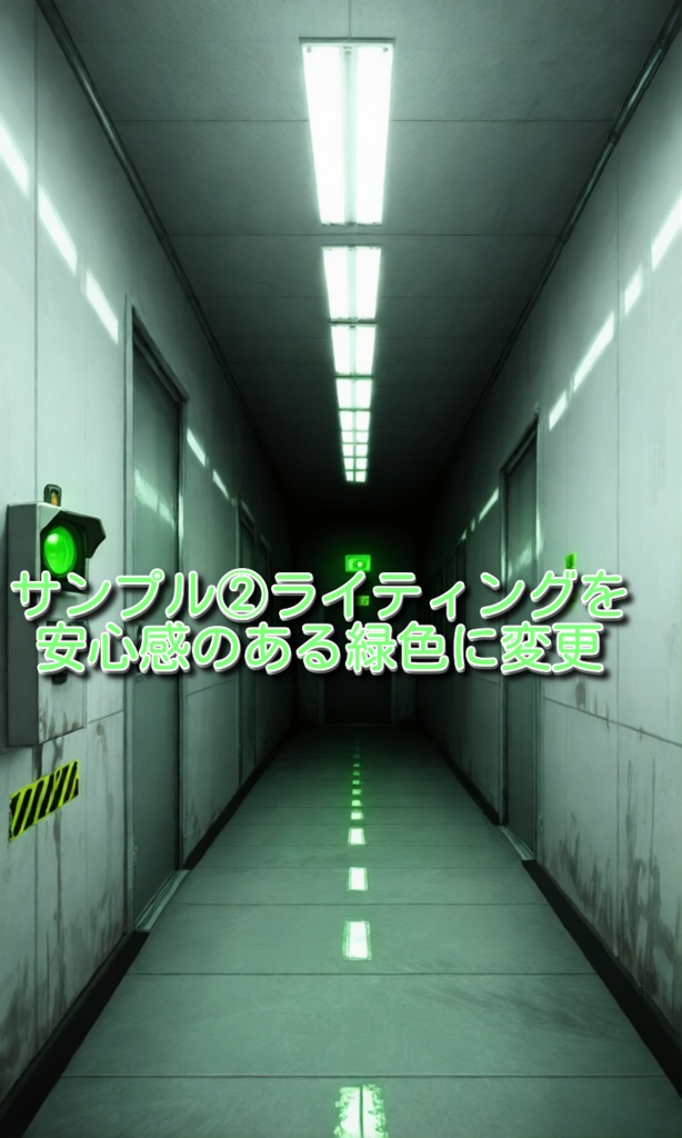 背景画像素材「不穏な直線廊下」 リアル調