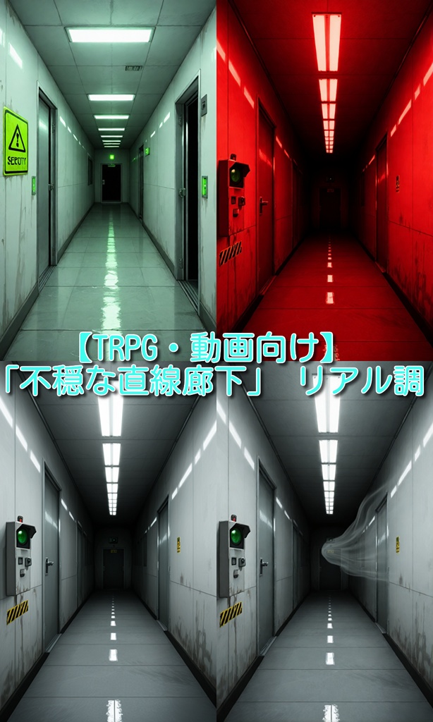 背景画像素材「不穏な直線廊下」 リアル調
