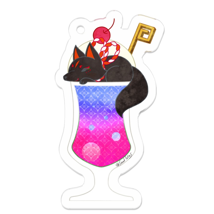 きつねさんソーダのアクリルキーホルダー