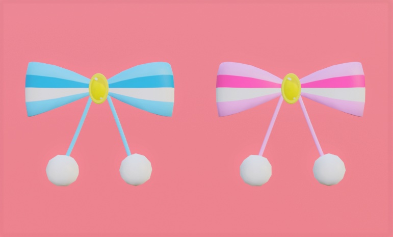 リボンの髪飾り 【ダイナミックボーン設定済み】