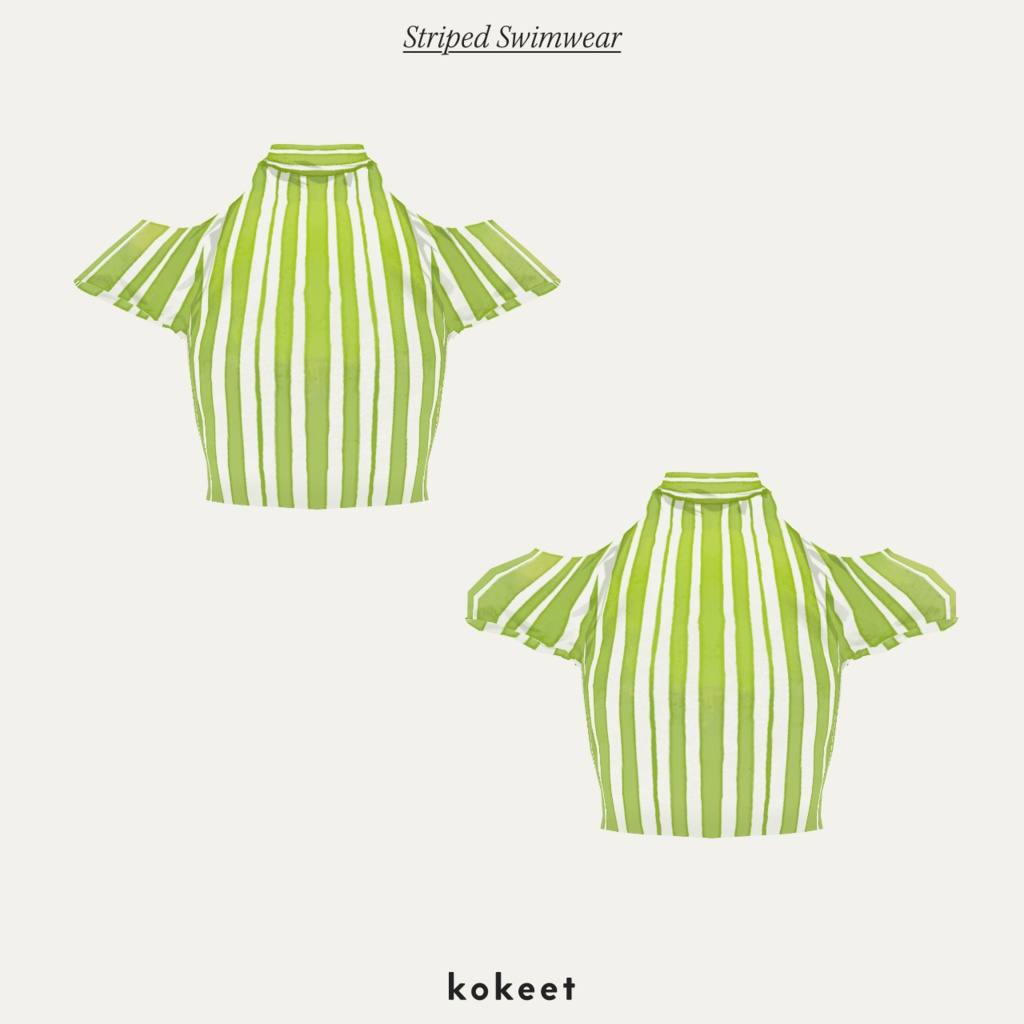 Striped Swimwear #VRoid #kokeet