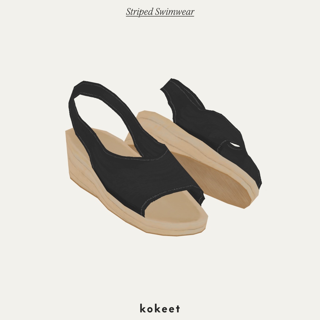 Striped Swimwear #VRoid #kokeet