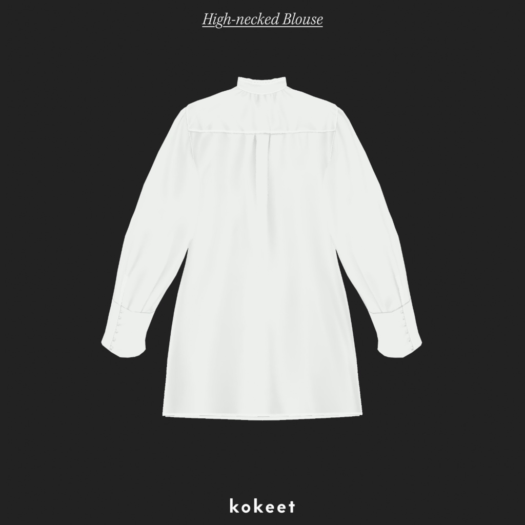 High-necked Blouse #VRoid #kokeet