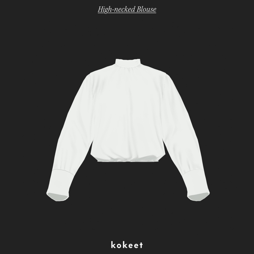 High-necked Blouse #VRoid #kokeet