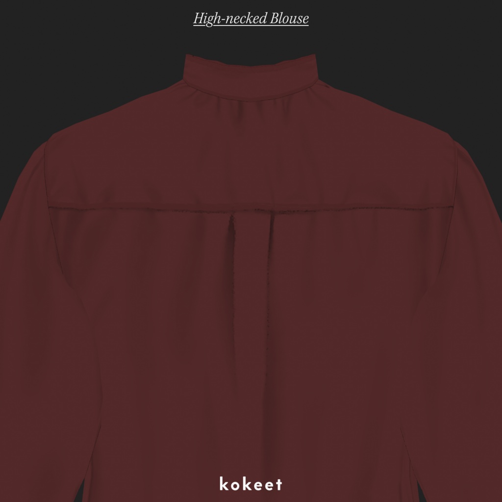 High-necked Blouse #VRoid #kokeet