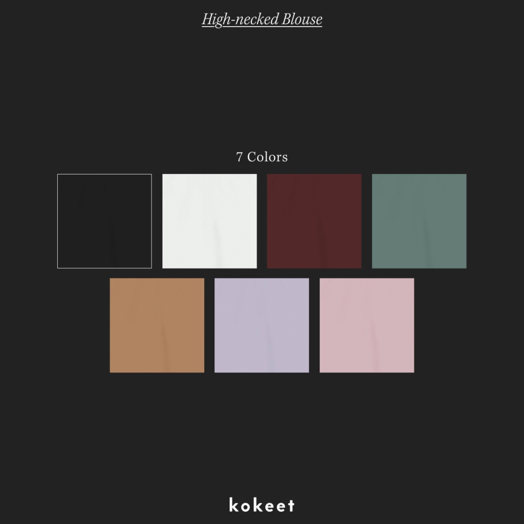 High-necked Blouse #VRoid #kokeet