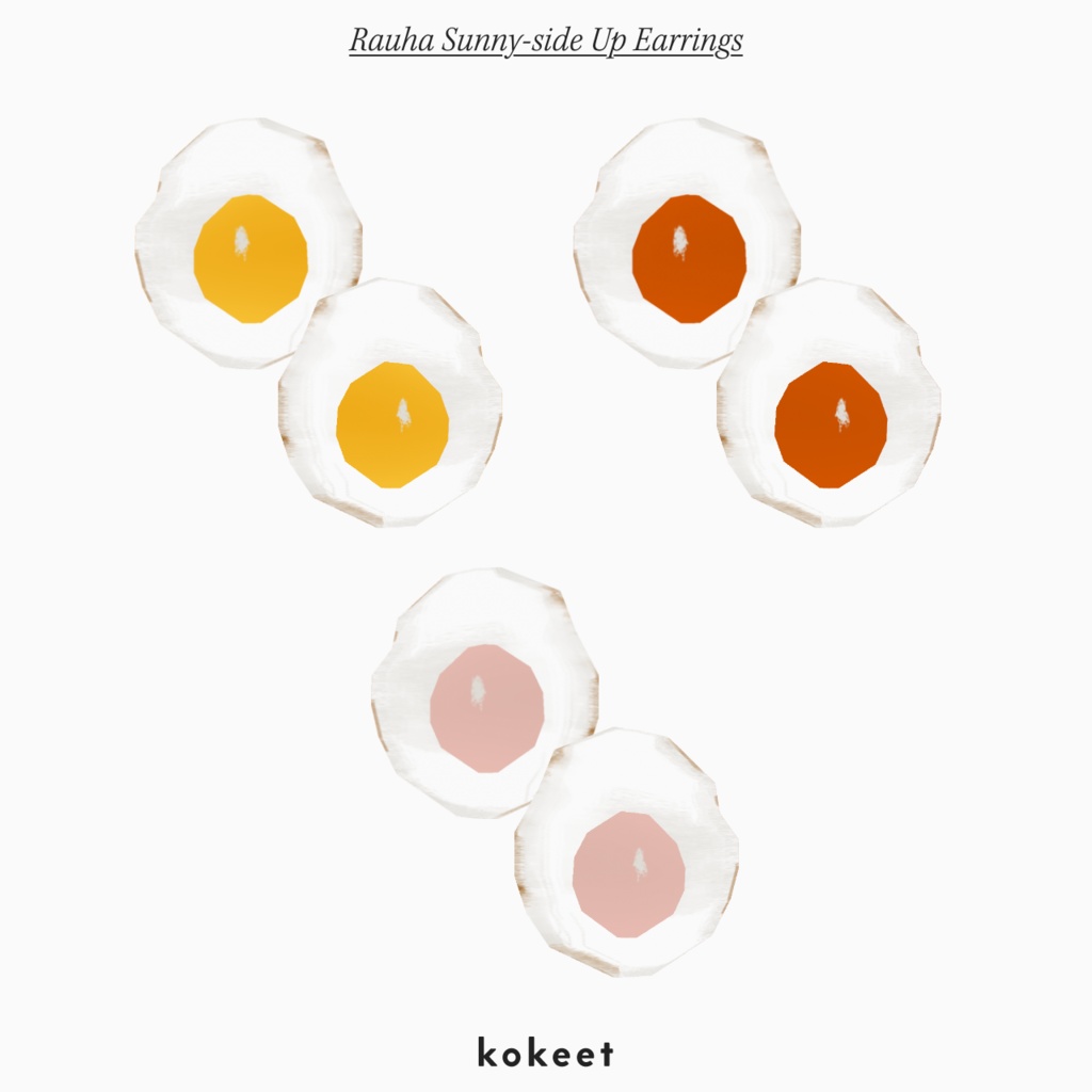 Rauha Sunny-side Up Earrings #VRoid