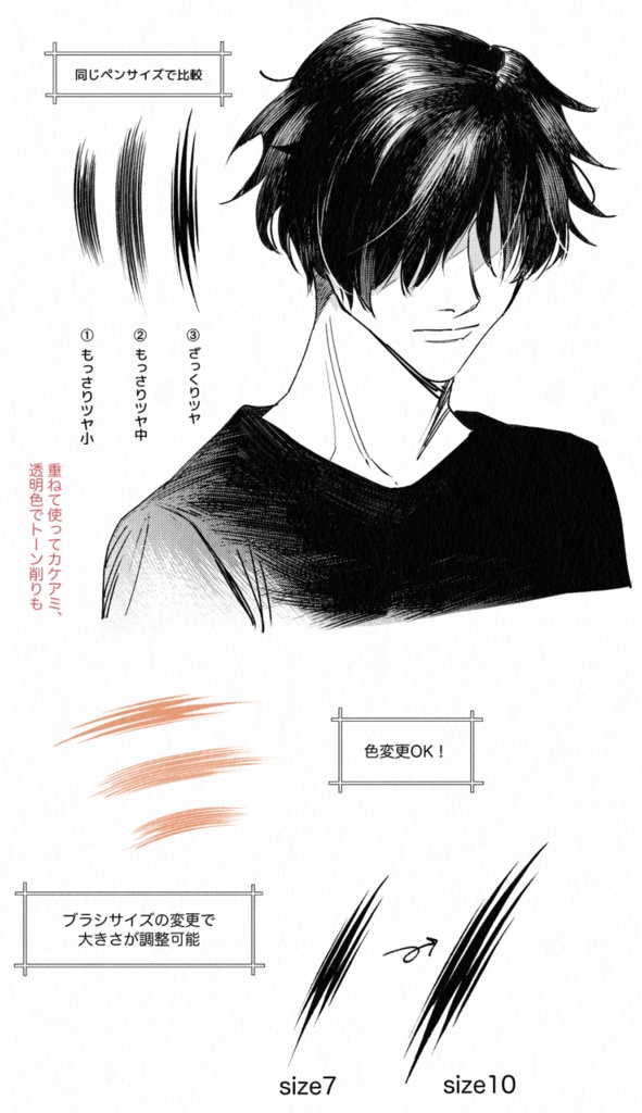 書き込みブラシ3set