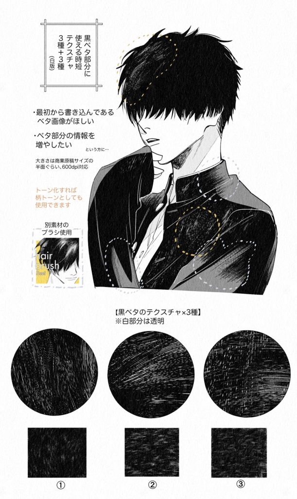 描き込みテクスチャ6set