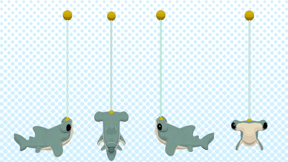 【無料】ハンマーヘッドシャークキーホルダー シュモクザメ 3Dモデル VRChat向け