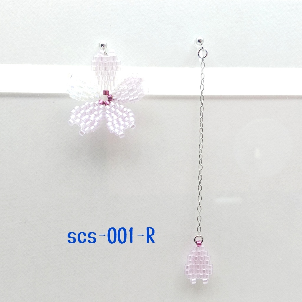 【scs-001-R】失われた桜/咲良のイヤークリップ
