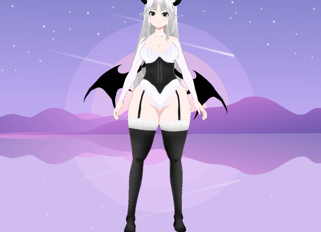 【VRoid】Black and White Body Suit