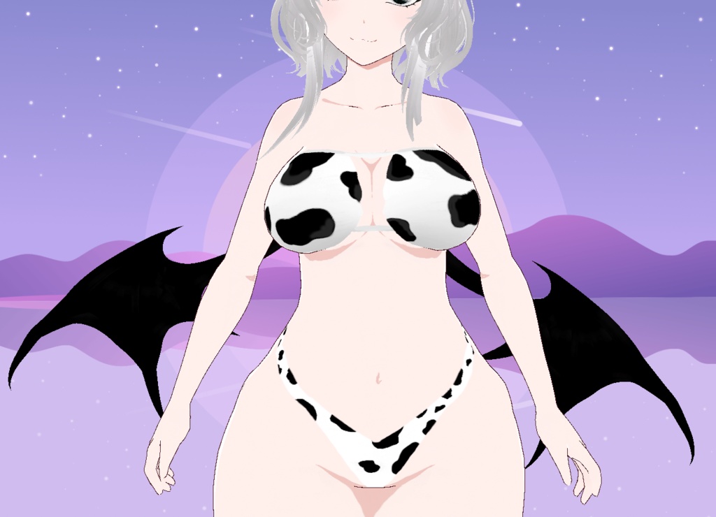 【VRoid】FREE Cow print lingerie