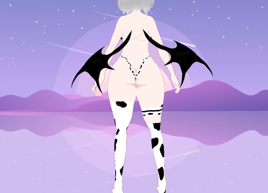 【VRoid】FREE Cow print lingerie