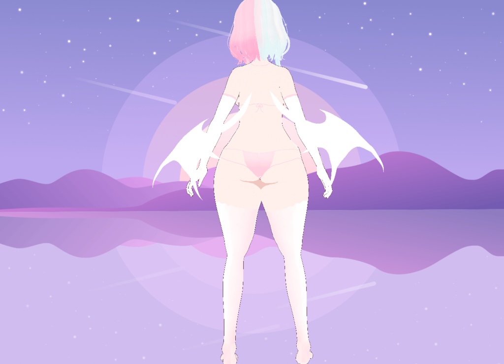 【VRoid】Pink Ruffle Lingerie