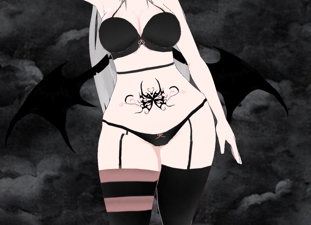 【VRoid】Pink Stripe Set