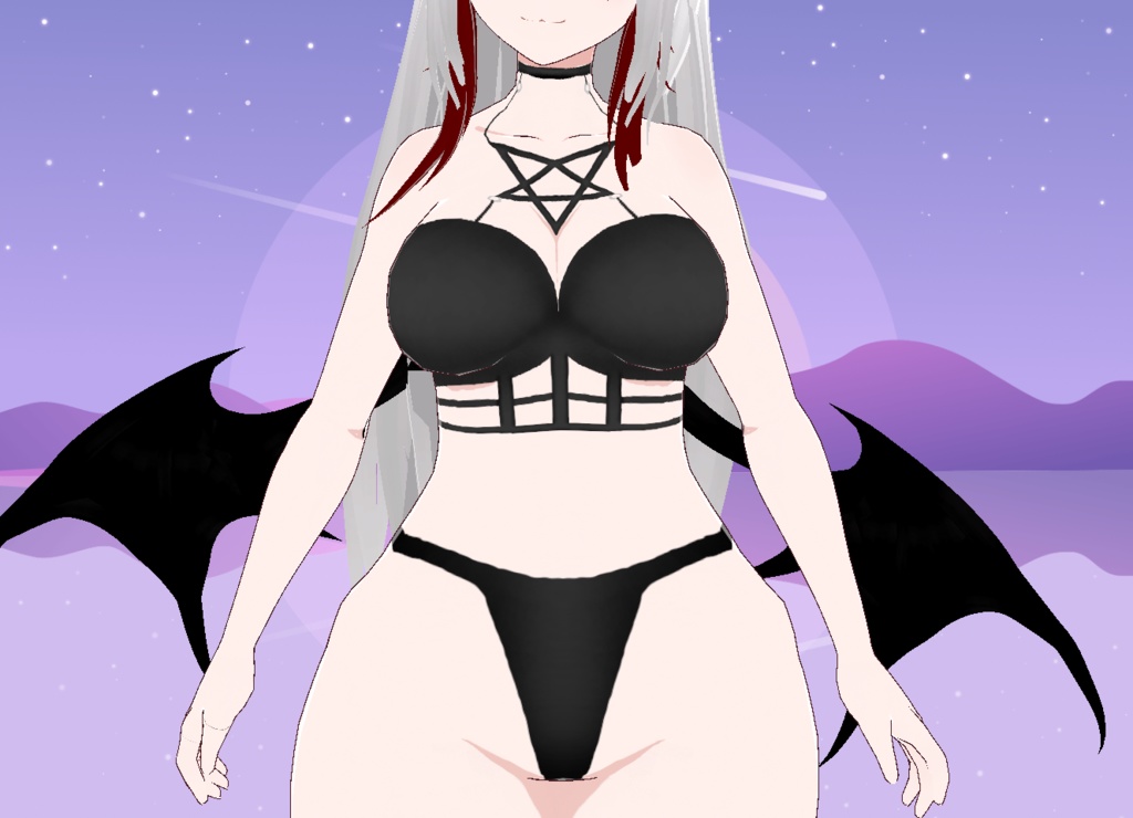 【VRoid】Goth Cat Set