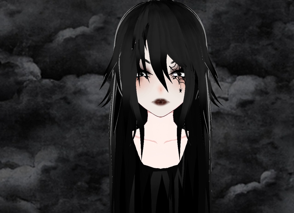 【VRoid】Grunge Black Hair Preset