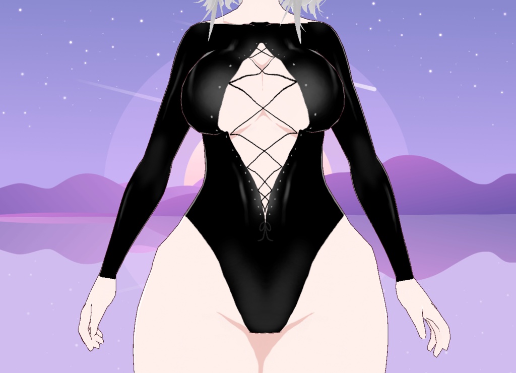【VRoid】Busty Latex Body Suit