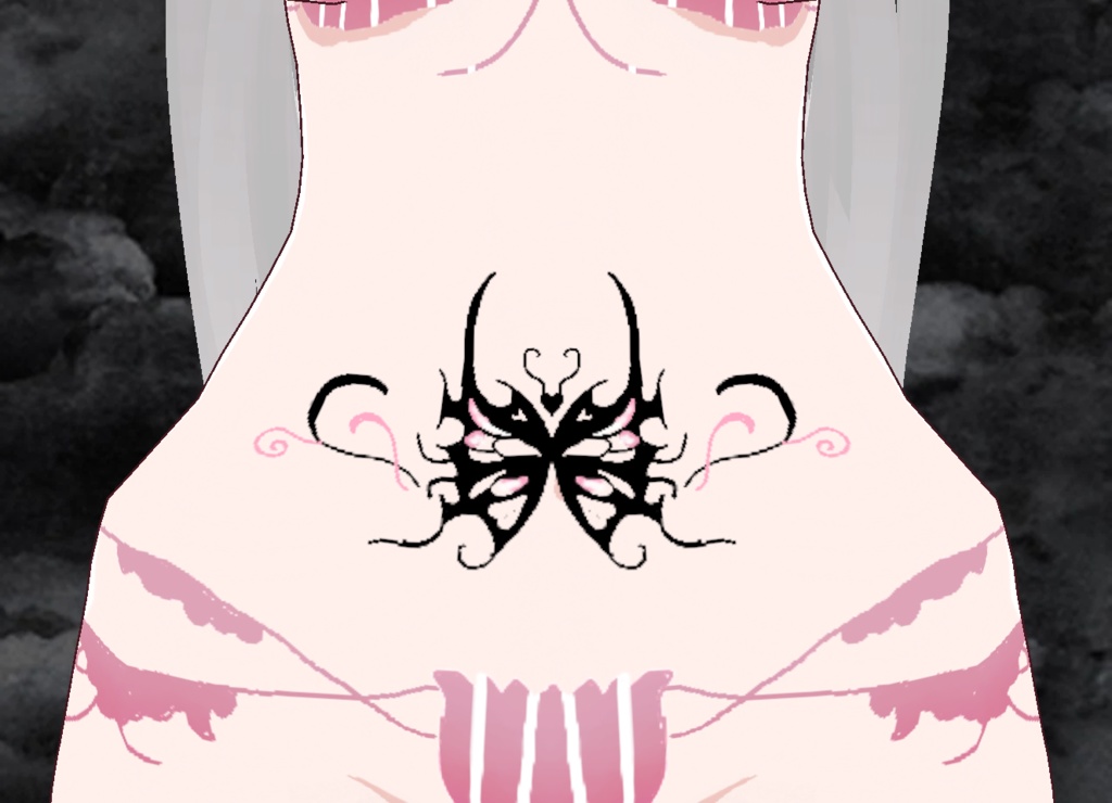 【VRoid】100 Follower Gift! Butterfly Stomach Tattoo
