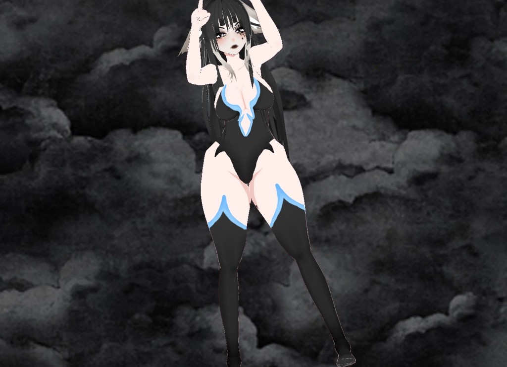 【VRoid】Blue Succubus Suit
