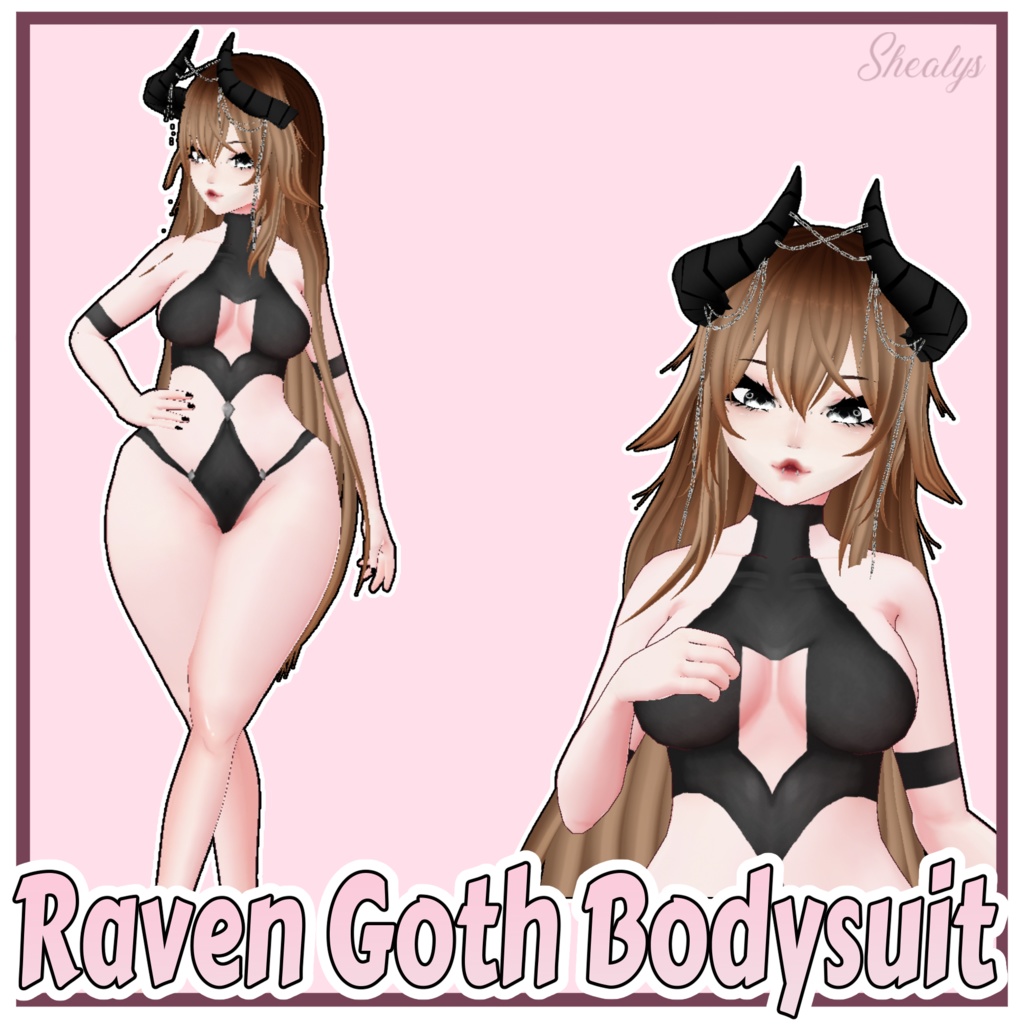 【VRoid】Raven Goth Bodysuit