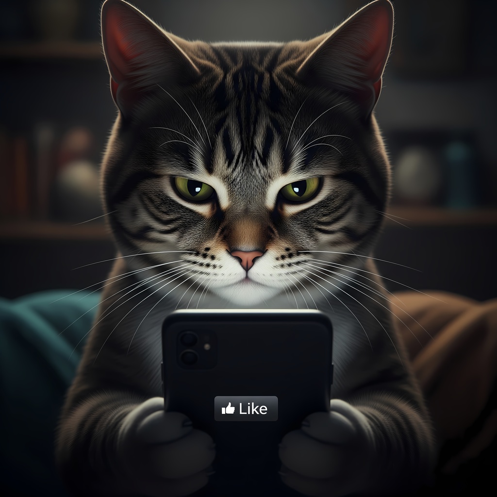 Like待ちの猫Tシャツ