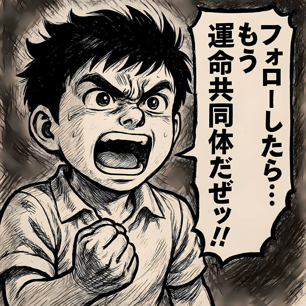 フォローしたら運命共同体Tシャツ