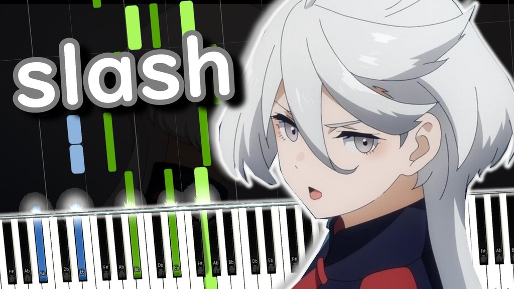 【水星の魔女/MIDIピアノ】PV Gundam season2-OP まらしぃ風 slash/Piano cover (synthesia)