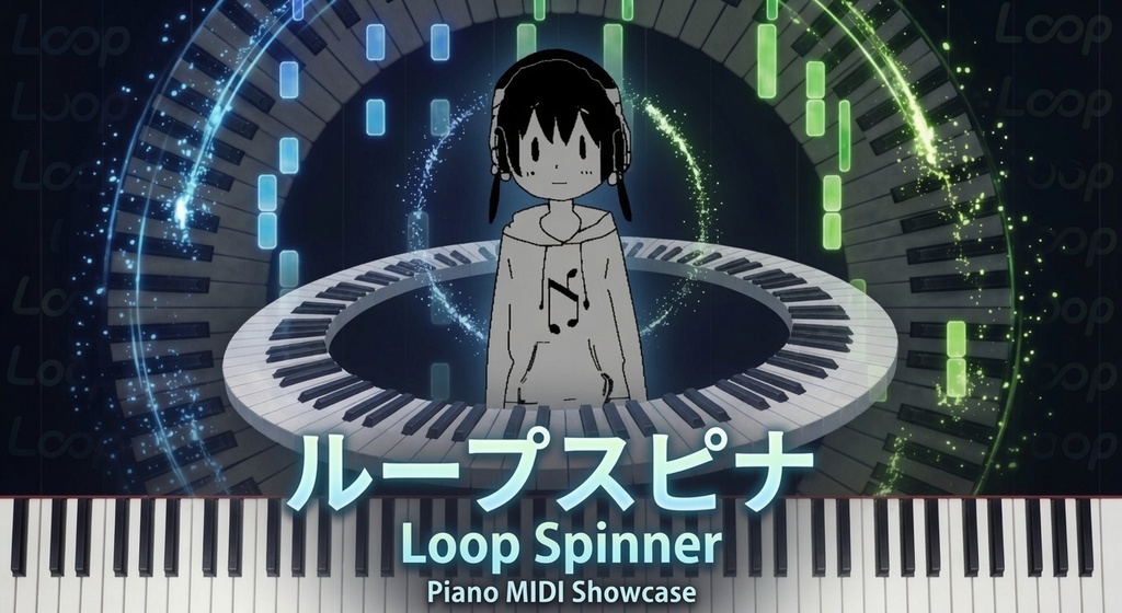  [score+MIDI]稲葉曇【ループスピナ/MIDIピアノ】 inabakuori Loop Spinner 歌愛ユキ/Piano cover (embers)