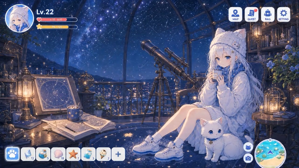 【無料BGM】Starlight Observatory Night|星明かりの天文台のかわいいゲームBGM 14曲