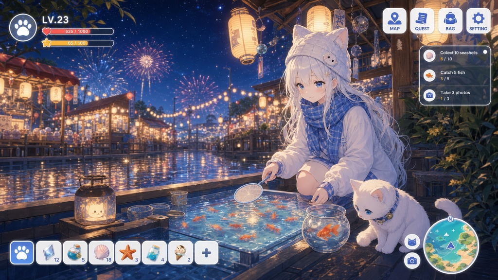 【無料BGM】Koi Lantern Picnic｜夏祭りの夜のかわいいゲームBGM 14曲