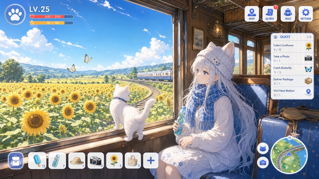 【無料BGM】Sunlit Ticket Home｜ひまわり列車のかわいいゲームBGM 14曲