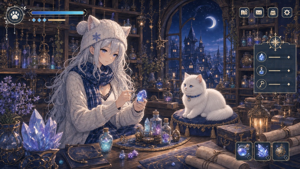 【無料BGM】Moonlit Magic Item Shop|月明かりの魔法道具店のかわいいゲームBGM 14曲
