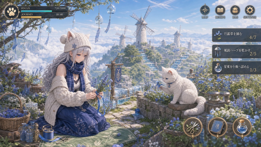 【無料BGM】Blue Herb Garden on the Windy Hill｜風の丘の青い薬草園の美しい幻想ゲームBGM 14曲