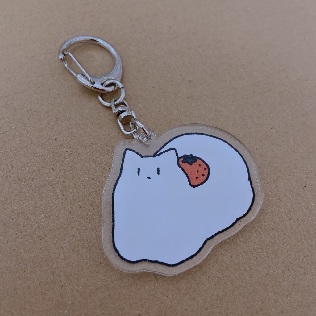 ねこだよ 背中にみかん アクリルキーホルダー